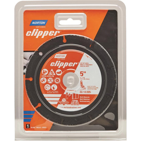 Norton Clipper 5 in. D X 7/8 in. X 1/16 in. thick Carbide Cut-Off Wheel 1 pc
