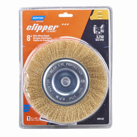 Norton Clipper 8 in. Coarse Crimped Wire Wheel Brush Brass 3750 rpm 1 pc