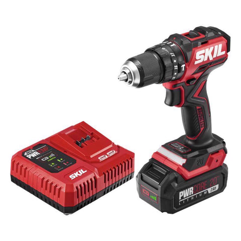 SKIL 20V PWRCORE 1/2 in. Brushless Cordless Compact Hammer Drill Kit (Battery)
