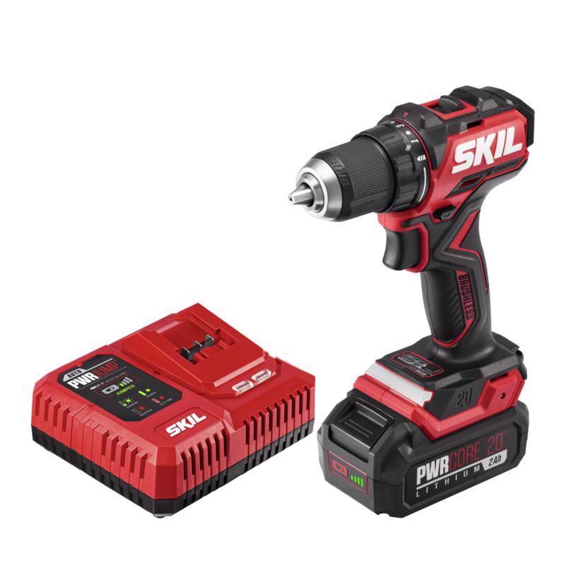 SKIL 20V PWRCORE 1/2 in. Brushless Cordless Drill/Driver Kit (Battery & Charger)