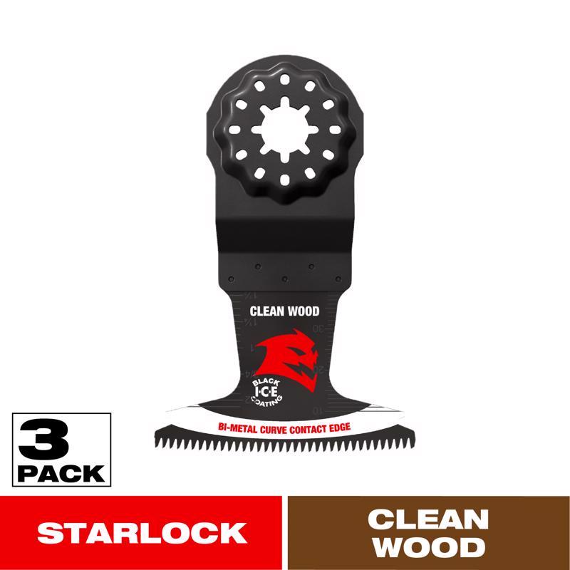 Diablo Starlock 2-1/2 in. W Bi-Metal Curved Contact Edge Oscillating Blade Clean Wood 3 pk