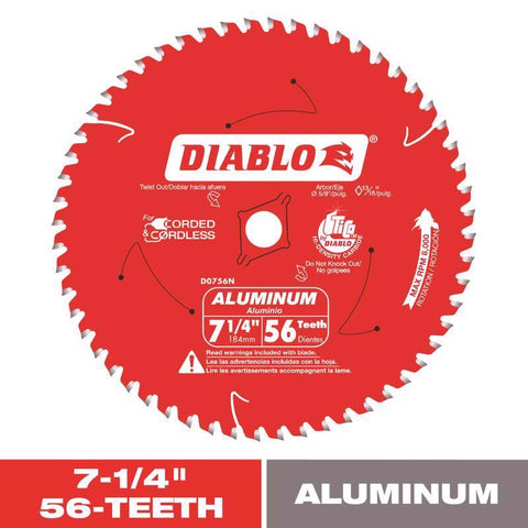 Diablo 7-1/4 in. D X 5/8 in. TiCo Hi-Density Carbide Circular Saw Blade 56 teeth 1 pc