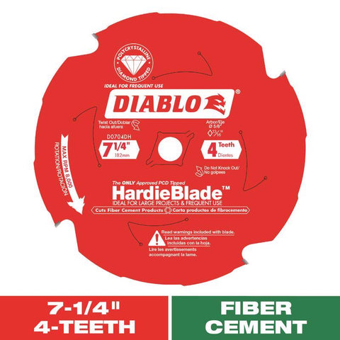 Diablo HardieBlade 7-1/4 in. D X 5/8 in. PCD Circular Saw Blade 4 teeth 1 pk