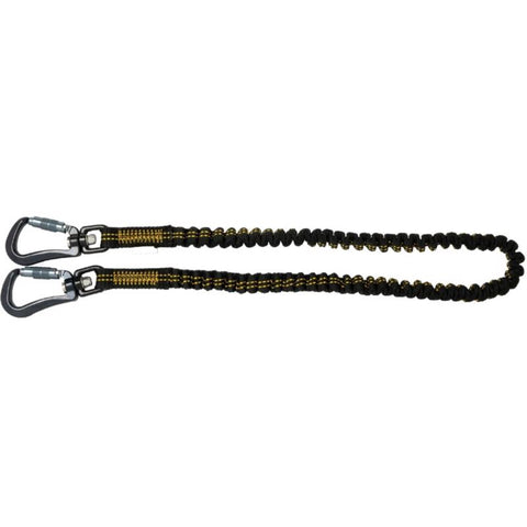 DeWalt Cordón con doble mosquetón de aluminio/poliéster 41 pulg. de largo 15 lb. cap. Negro/Amarillo 1 pza