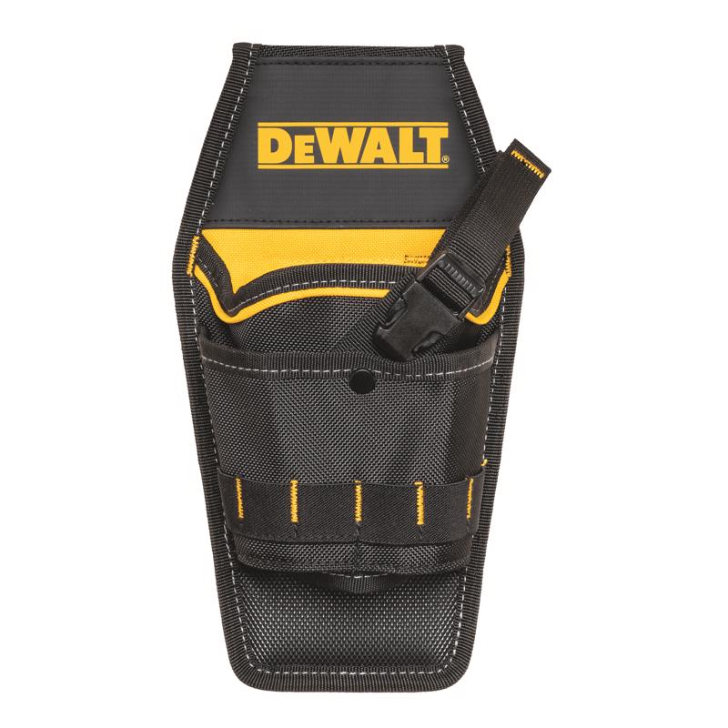 Funda profesional para taladro DeWalt de nailon balístico con 13 bolsillos, negro/amarillo