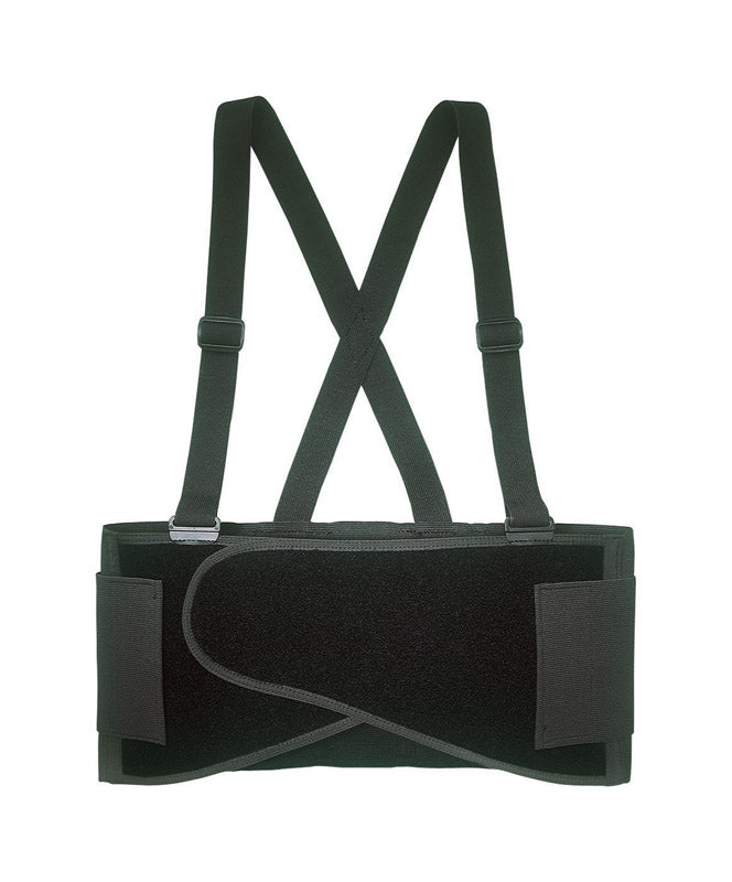 CLC 32 in to 38 in. Elastic Support Belt with Suspenders Back Support Belt Black M 1 pc