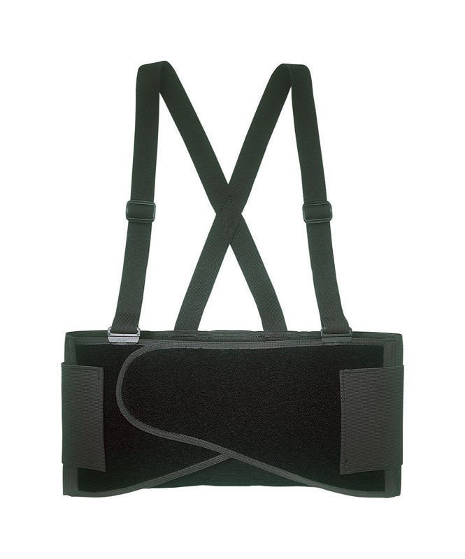 CLC 38 in to 47 in. Elastic Support Belt with Suspenders Back Support Belt Black L 1 pc