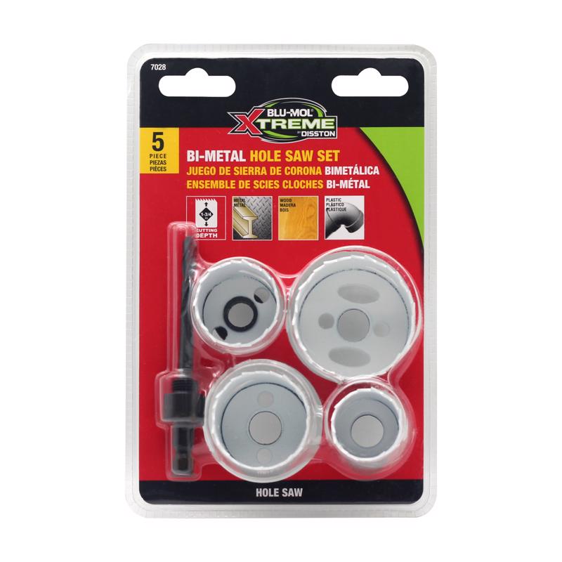 Blu-Mol Xtreme Bi-Metal 1/4 in. D Hole Saw Set Arbor Included