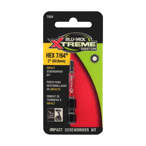 Blu-Mol Xtreme Hex 7/64 in. X 2 in. L Screwdriver Bit S2 Tool Steel 1 pk