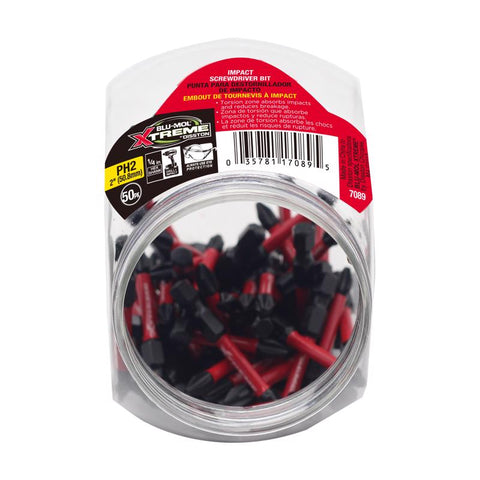 Blu-Mol Xtreme Phillips 2 in. L Screwdriver Bit S2 Tool Steel 1 pc (Pack of 50)