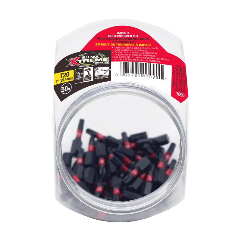 Blu-Mol Xtreme Torx T20 X 1 in. L Screwdriver Bit S2 Tool Steel 1 pc (Pack of 50)