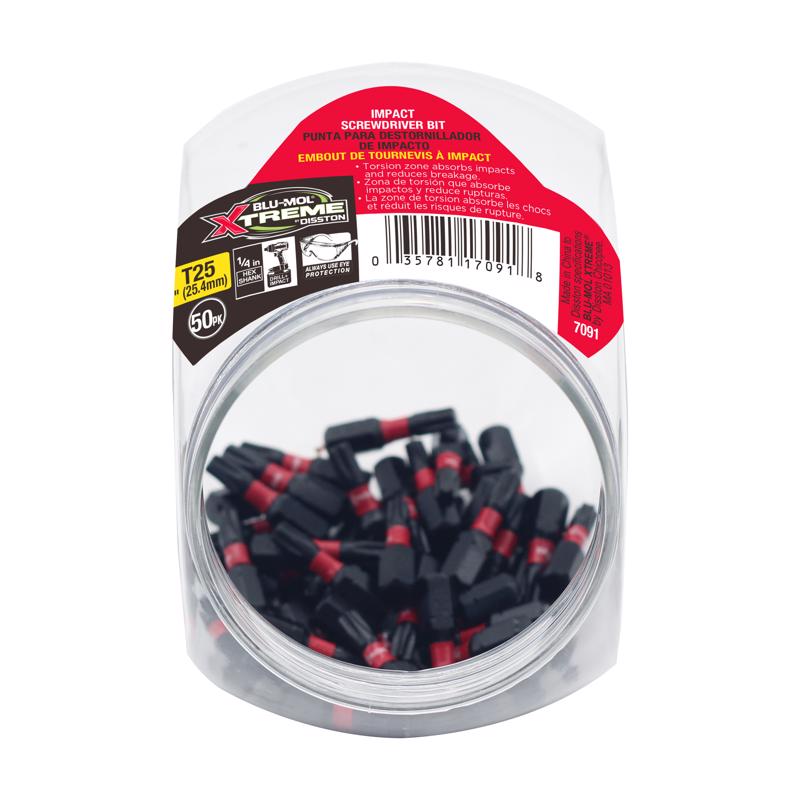 Blu-Mol Xtreme Torx T25 X 1 in. L Screwdriver Bit S2 Tool Steel 1 pc (Pack of 50)