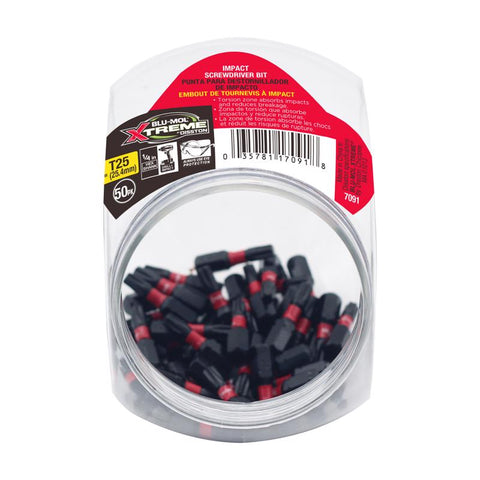 Blu-Mol Xtreme Torx T25 X 1 in. L Screwdriver Bit S2 Tool Steel 1 pc (Pack of 50)