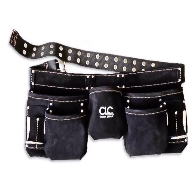 Delantal de cuero de gamuza CLC 11 con bolsillo, negro, 29 pulg. x 49 pulg.