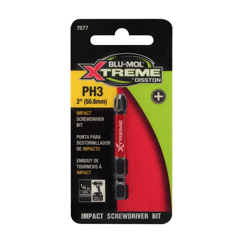 Blu-Mol Xtreme Punta de destornillador Phillips 3 × 2 pulg. L Acero S2 para herramientas 1 pza.