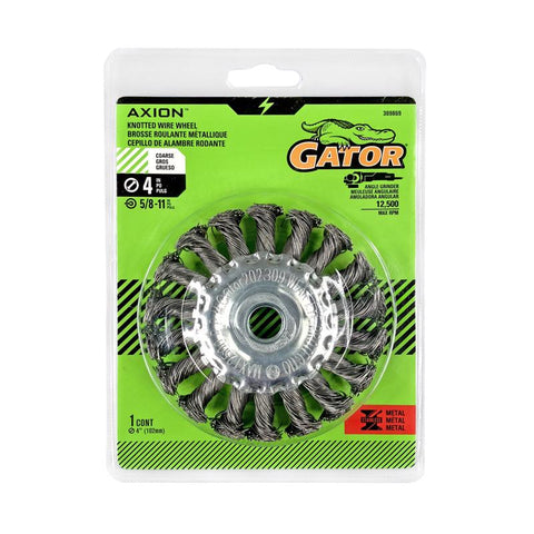 Rueda de alambre gruesa anudada/torcida Gator de 4 pulg., acero revestido de latón, 13300 rpm, 1 pza.