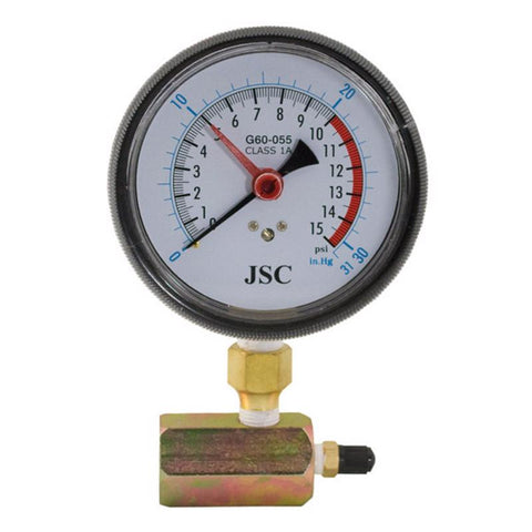 Manómetro Jones Stephens de acero inoxidable de 4 pulg., 15 psi