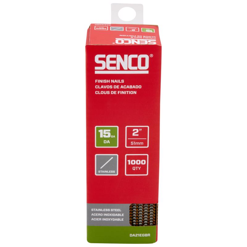 Clavo de acabado de acero inoxidable con cabeza de punta fina Senco de 2 pulg.