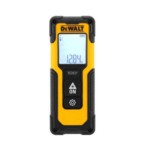 DeWalt 6.5 in. L X 3.8 in. W Laser Distance Measurer 100 ft. Black/Yellow 1 pc
