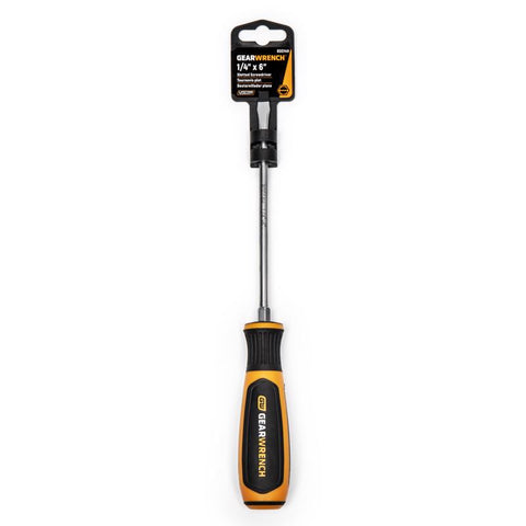Destornillador plano GEARWRENCH de 1/4 pulg. x 6 pulg. de largo, paquete de 1