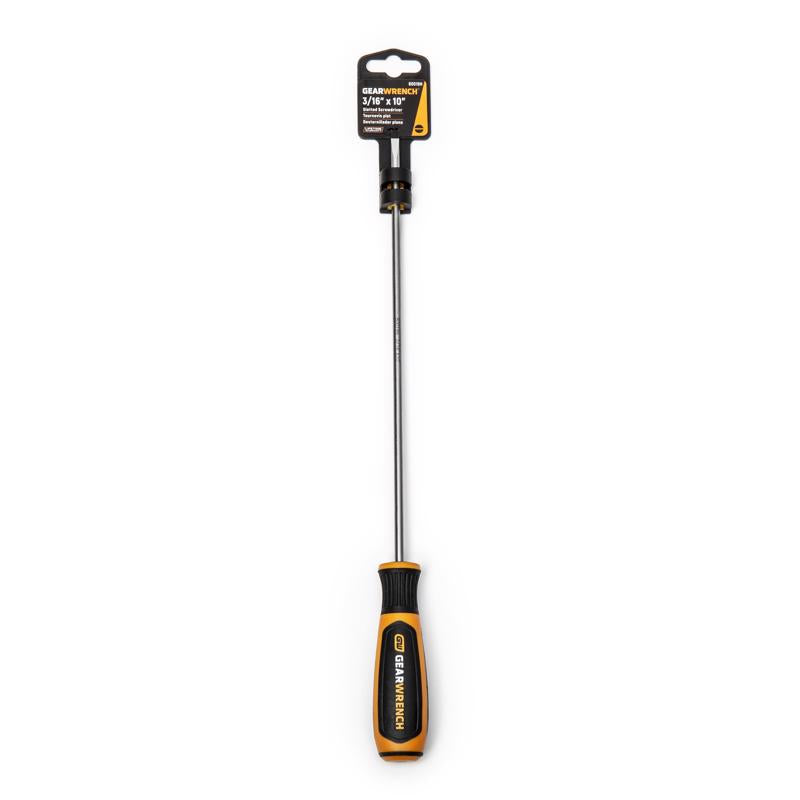 Destornillador de gabinete de vástago plano GEARWRENCH de 3/16 pulg. x 10 pulg. de largo, paquete de 1