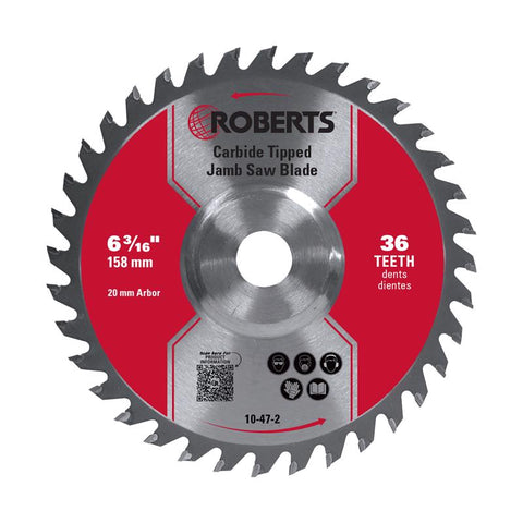 Roberts 6-3/16 in. D X 20 mm Carbide Tipped Saw Blade 36 teeth 1 pk