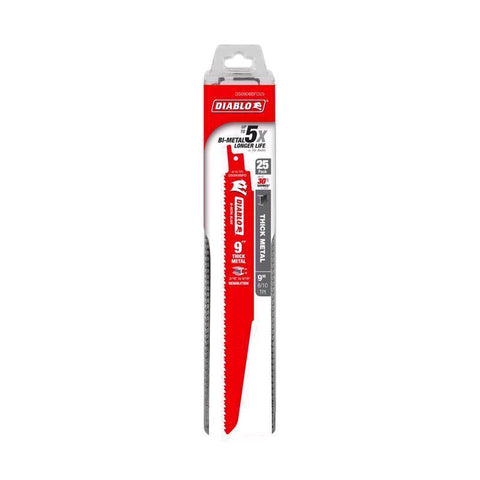 Diablo 9 in. Bi-Metal Thick Metal Reciprocating Saw Blade 8/10 TPI 1 pk