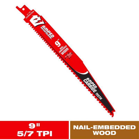 Diablo Amped Demo Demon 9 in. Carbide Tipped Reciprocating Saw Blade 5/7 TPI 1 pk