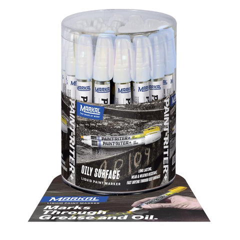Markal Paint-Riter White Bullet and Chisel Tip Liquid Paint Marker 1 each (Pack of 36)