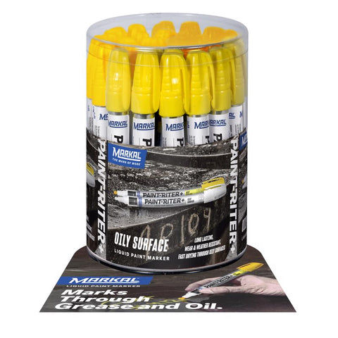 Markal Paint-Riter Yellow Bullet and Chisel Tip Liquid Paint Marker 1 each (Pack of 36)
