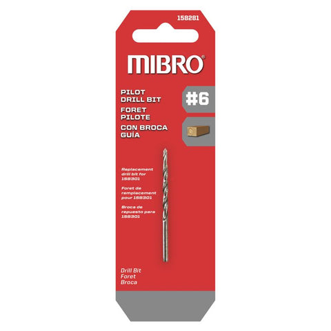 Broca piloto para metal Richelieu Mibro #6 x 2,5 pulg. de largo, vástago recto, 1 ud.