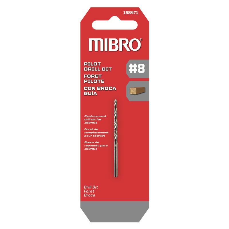 Richelieu Mirbo #8 X 2.75 in. L Steel Screw Pilot Pilot Drill Bit Straight Shank 1 pk