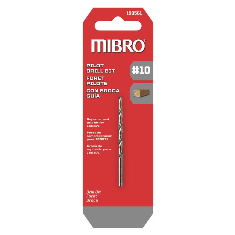Richelieu Mibro #10 X 3.125 in. L Steel Screw Pilot Pilot Drill Bit Straight Shank 1 pk