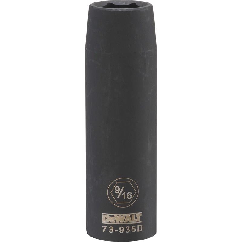 DeWalt 9/16 in. X 1/2 in. drive SAE 6 Point Deep Impact Socket 1 pc