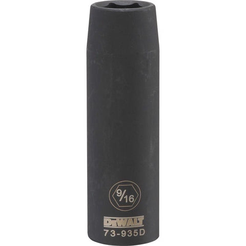 DeWalt 9/16 in. X 1/2 in. drive SAE 6 Point Deep Impact Socket 1 pc