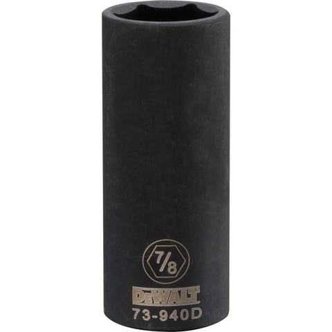 DeWalt 7/8 in. X 1/2 in. drive SAE 6 Point Deep Impact Socket 1 pc