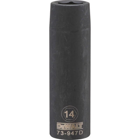 DeWalt 14 mm X 1/2 in. drive Metric 6 Point Deep Impact Socket 1 pc