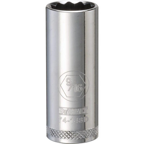 DeWalt 9/16 in. X 3/8 in. drive SAE 12 Point Deep Socket 1 pc