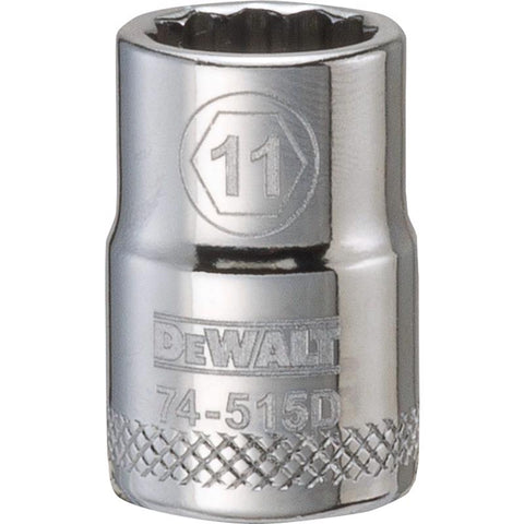 DeWalt 11 mm X 3/8 in. drive Metric 12 Point Socket 1 pc
