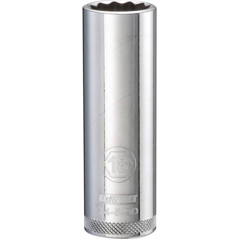 DeWalt 18 mm X 1/2 in. drive Metric 12 Point Deep Socket 1 pc