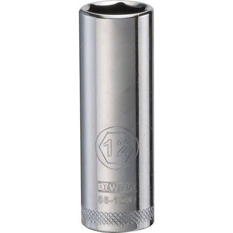 DeWalt 12 mm X 1/4 in. drive Metric 6 Point Deep Socket 1 pc