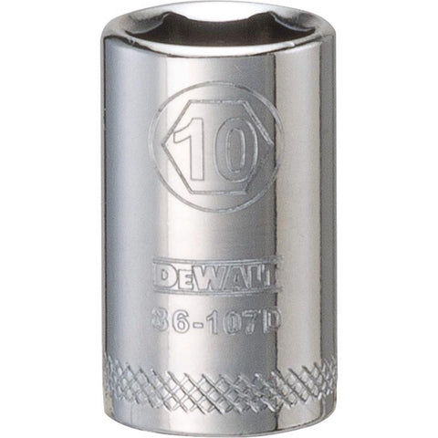 DeWalt 10 mm X 1/4 in. drive Metric 6 Point Socket 1 pc
