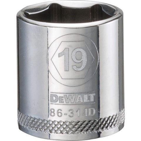 DeWalt Llave de vaso métrica de 6 puntas de 19 mm X 1/4 in. de cuadradillo 1 pza