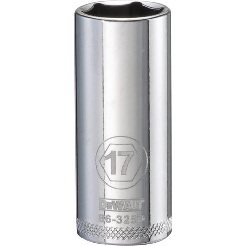 DeWalt 17 mm X 3/8 in. drive Metric 6 Point Deep Socket 1 pc