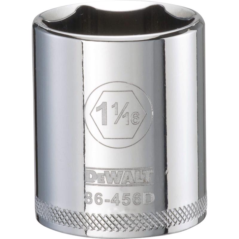 DeWalt 1-1/16 in. X 1/2 in. drive SAE 6 Point Socket 1 pc