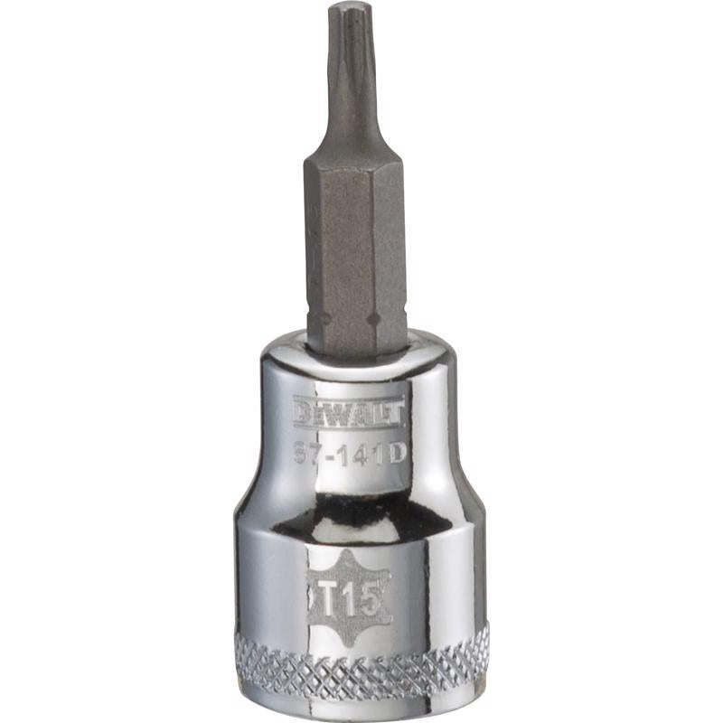 DeWalt T15 Casquillo de destornillador Torx de 1 pieza con encastre de 3/8 pulg.