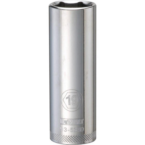 DeWalt 19 mm X 1/2 in. drive Metric 6 Point Deep Socket 1 pc