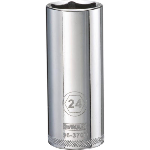DeWalt 24 mm X 1/2 in. drive Metric 6 Point Deep Socket 1 pc