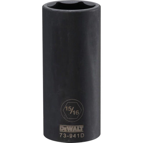DeWalt 15/16 in. X 1/2 in. drive SAE 6 Point Deep Impact Socket 1 pc
