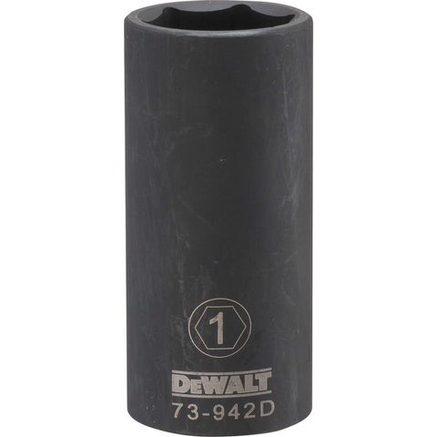 DeWalt 1 in. X 1/2 in. drive SAE 6 Point Deep Impact Socket 1 pc